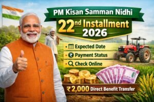 PM Kisan Samman Nidhi 2026 22nd installment ₹2000 payment released status check online